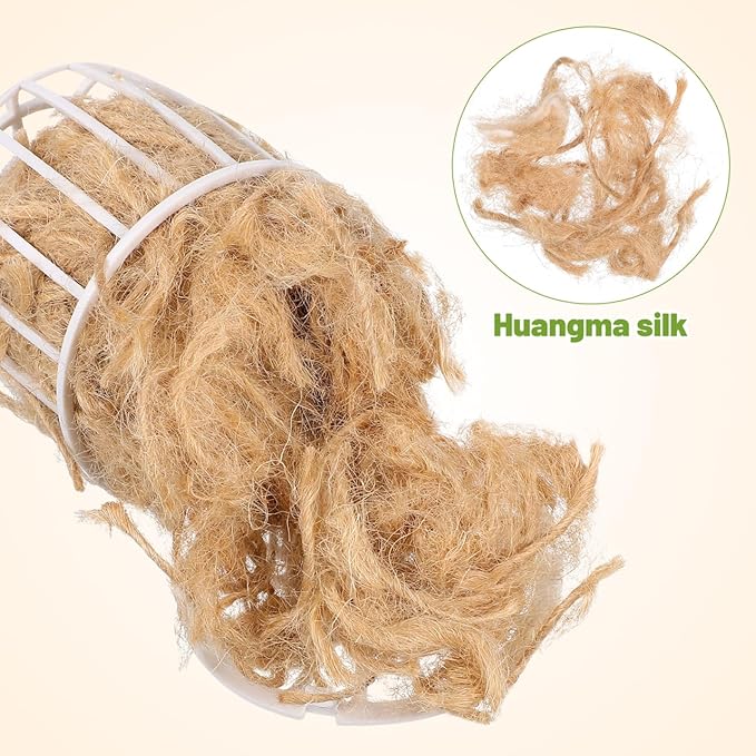 Abaodam Bird Nesting Material Cotton and Jute Bedding with Basket Soft and Breathable Nesting Supplies for Parakeets Finches Canaries Small Birds Garden Decoration