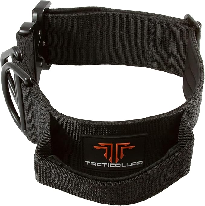 Tacticollar - 2 inch Tactical Dog Collar with Handle for Medium and Large Dogs, Mil Spec Nylon Collar, Quick-Release Metal Buckle, Neoprene Padded Inside (Medium, Black)