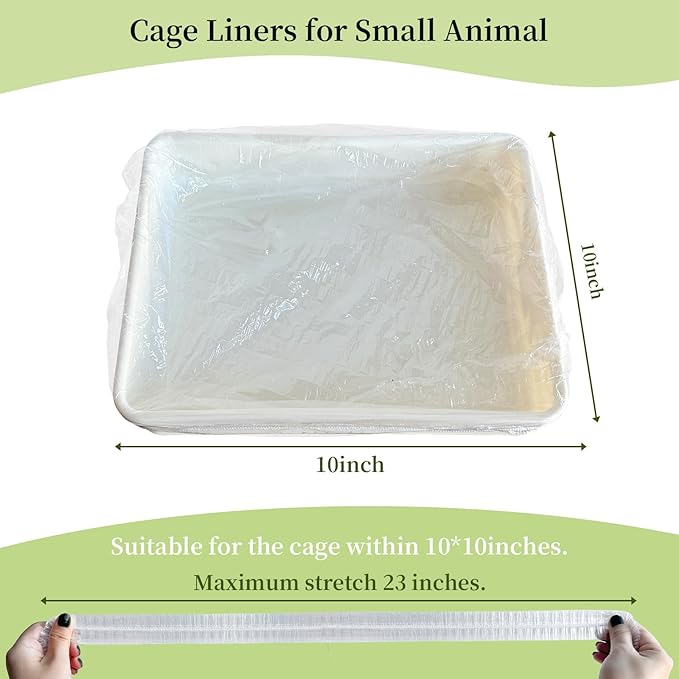 upcessory Disposable 50 pcs Small Animal Cage Liners, Rabbit Tray Film Liner Bunny Litter Pan Bags Guinea Pig Cage Toilet Plastic Film for Bird Hamster Chinchilla Hedgehog