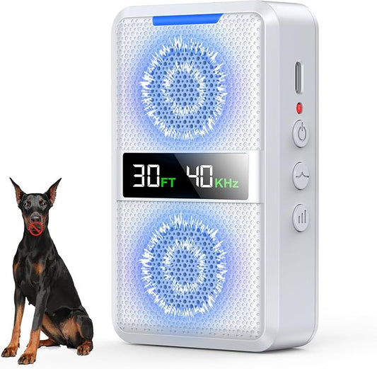 Anti Barking Device for Dogs, Ultrasonic Dog Bark Deterrent Devices, Type-C Rechargeable Behavior Corrector with Adjustable 30 FT Range & Frequency Dog Bark Box for Indoor & Outdoor Use