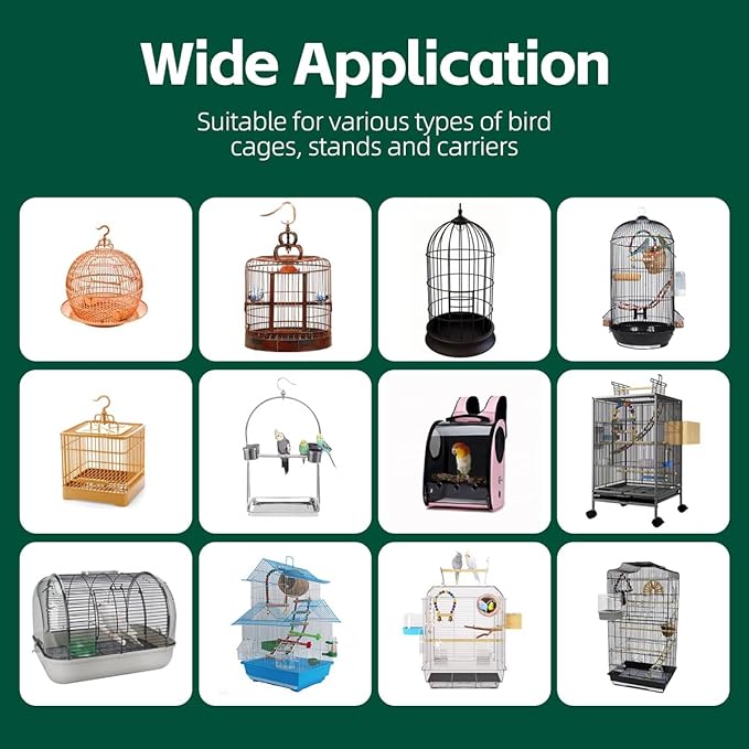 MANON ROSA Bird Cage Liner Papers,100pcs Disposable Non-Woven Parrort Cage Liner, Precut Absorbent Leakproof Bird Carrier Cleaning Birdcage Accessories (Rectangular (11.8''L×7.9''W))