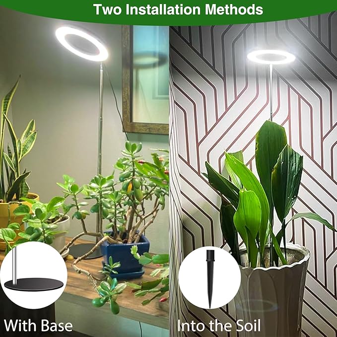 Aokrean Grow Lights, Full Spectrum Plant Light for Indoor Plants, 2 in 1 Design 6.3in Desktop Growing Lamp with Auto Timer for 6/12/16Hrs,3 Optional Spectrums,5 Brightness,Height Adjustable 9.8"-37.4"