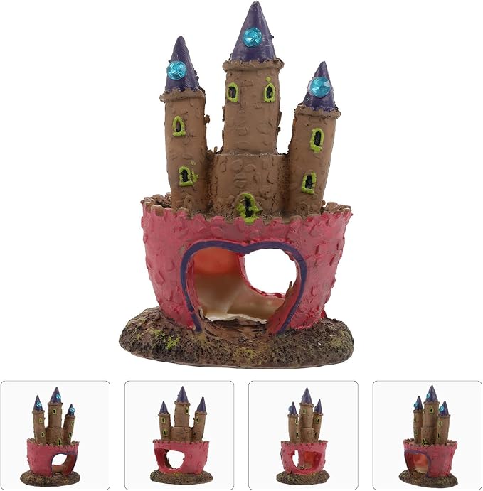 MERRYHAPY Unique Resin Aquarium Castle Decor for Fish Tank, Safe Fish Hideout Decoration and Landscape Ornament for Aquatic Pets and Aquarium Decoration