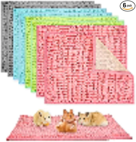 8 Pcs Guinea Pig Cage Liner, 16x12 Inch Washable Fleece Bedding Mats & Reusable Pee Pads for Rabbits and Small Animals (Multiple Colors)