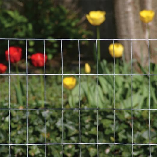 YARDGARD 2 in. x 3 in. Mesh Welded Wire Fence Roll, 48 in. x 50 ft., 16 Gauge Galvanized Steel Fence for Animal Enclosures, Garden Protection and Property Fencing