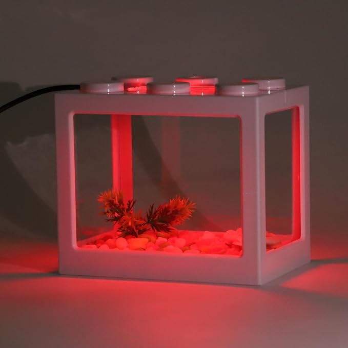 Mini Aquarium Light 0.5-2 Gallon Desktop Aquarium Red USB LED Light