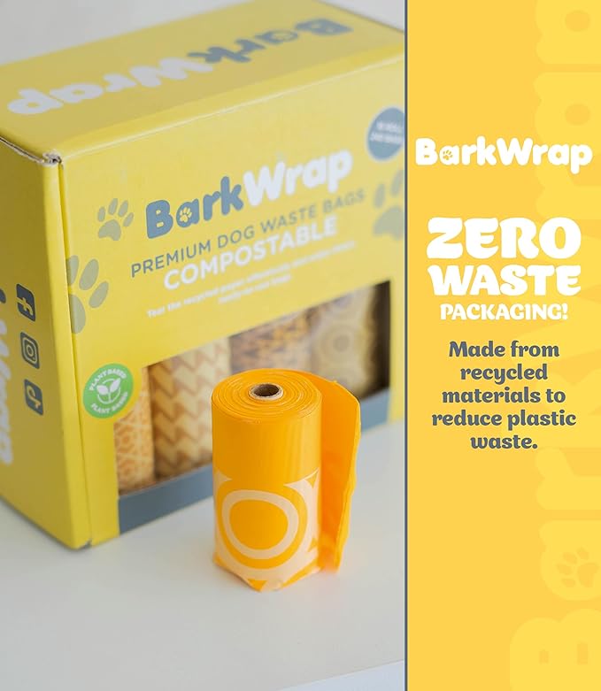 Biodegradable Compostable Dog Poop Bags Rolls – 240 Bag Extra Thick Plant Based Leak-Proof Dog Waste Bags, Easy Open, Certified Home Compostable Earth Friendly 10% To Charity
