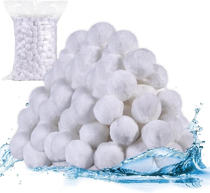 Pool Filter Balls 2.86 Lbs Reusable Media Replace 100 Lbs Sand | Improve Water Flow & Reduce Pump Strain, Machine Washable, Lightweight & Easy to Use for Swimming Pools and Aquariums