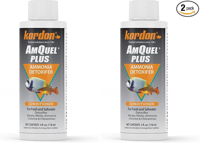 KORDON #33444 AmQuel Plus for Aquarium, 4-Ounce (Pack of 2)