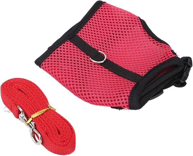 Small Pet Harness with Lead | Adjustable Soft Net Harness for Rabbits/Guinea Pigs/Kittens | Escape - Deterrent Walking Vest for Small Animals