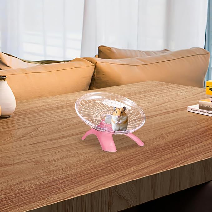4pcs Silent Hamster Wheel Set, Flying Saucer Exercise Wheels for Small Pets, Super Quiet Mouse and Gerbil Running for Indoor Pet Cages
