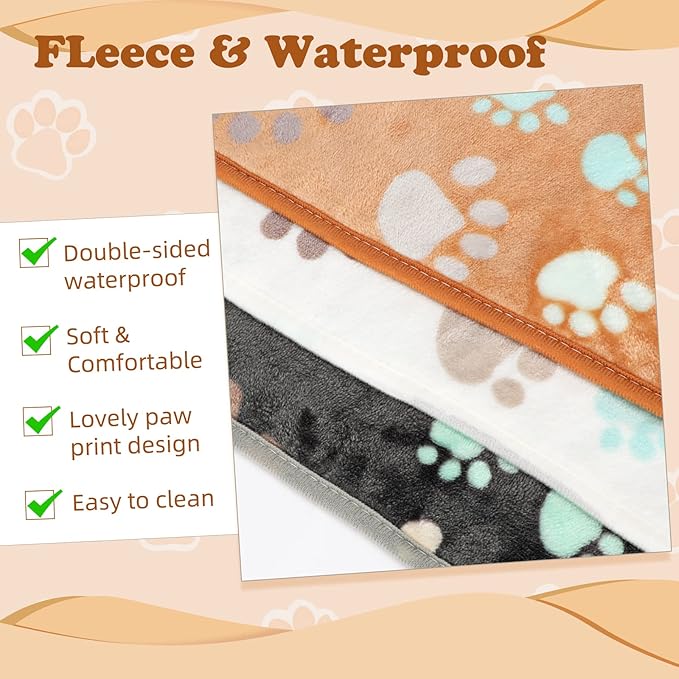 YUEPET Waterproof Guinea Pig Blankets Washable 3 Pack Small Animal Fleece Cage Liners Pet Soft Sleep Mat Pad Cover Warm Flannel Throw for Hamster Guinea Pig Rabbit Chinchilla Hedgehog Ferret 35"×24"