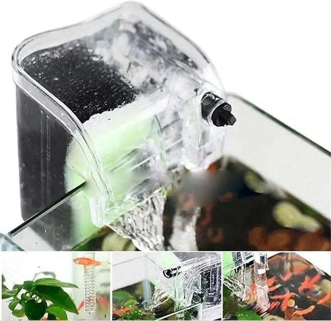 Fish Tank Filters, Performance Hang-On The Back Power Filter for Desktop and Betta Aquariums Submersible Pump Oxygen,Aquarium Filter