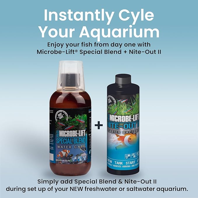 MICROBE-LIFT Special Blend Aquarium Water Care Treatment, Cleaner & Clarifier for Fresh and Saltwater Fish Tanks, Reduces Maintenance & Helps with Aquarium Algae Control and Odor, 16 Ounces (SBH16)