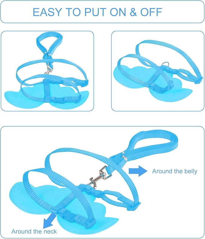 KAMA BRIDAL Duck Walking Harness and Leash Chicken Duck Outdoor Training Rope Adjustable Rope for Pet Poultry Hen Cock (S, Blue)