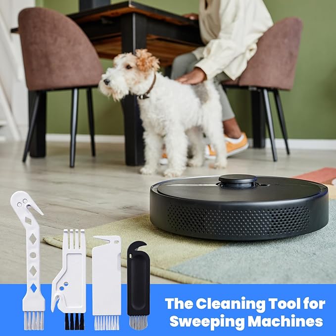 4 PCS Handheld Vacuum Cleaner Brush, 4 Styles Universal Dusting Brush, 2 in 1 Vacuum Roller Cleaning Tool for Sweeping Robot