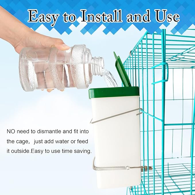 32oz No-Drip Rabbit Waterer Stainless Steel Nipple for Small Animal Rabbit Waterer for Small Pet/Bunny/Ferret/Hamster/Guinea Pig (1L) (cy-tzwsq, xbh1)