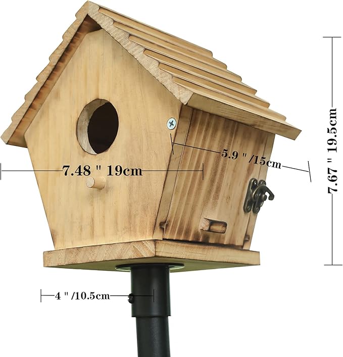 STARSWR Bird House,Outdoor Bluebird House for Outside Clearance,Wooden Birdhouse Finch Cardinals Hanging Birdhouse Nesting Box for Wild Bird Viewing