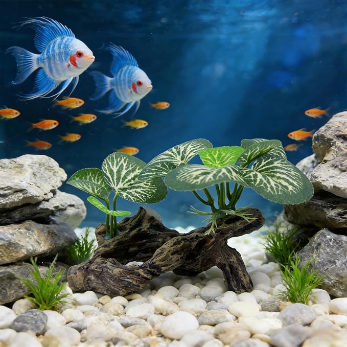 Fish Tank Decor, Aquarium Plants, Reptile Tank Accessories | Artificial plant decorations for aquariums and amphibian habitats, providing both hiding spots and decoration. Type-A