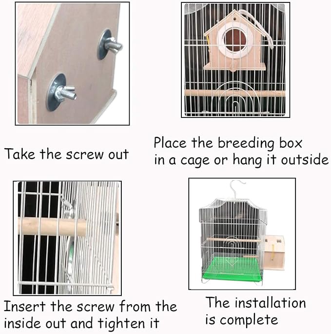 kathson Cockatiel Nesting Box,Bird Nest House,Parakeet Breeding Mating Hut,Parakeet Nesting Box for Budgie,Lovebirds,Conure,Canary,Finch and Small Medium Birds,XL