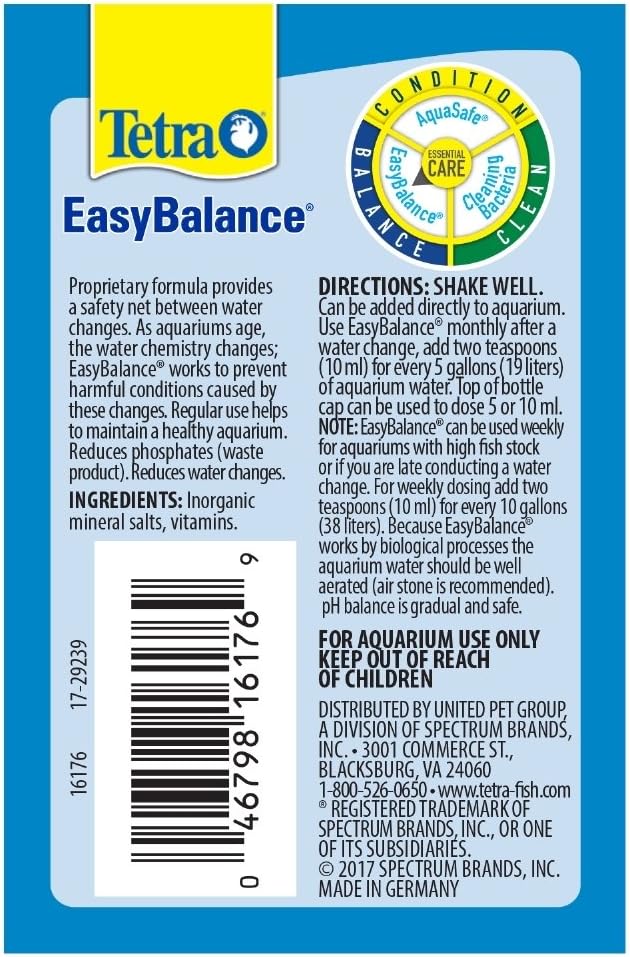 Tetra EasyBalance Water Conditioner for Aquariums, 8.45 oz | Stabilizes pH & kH, Reduces Phosphates Due to Waste Water, Adds Vitamins, Minerals & Electrolytes, Use Monthly