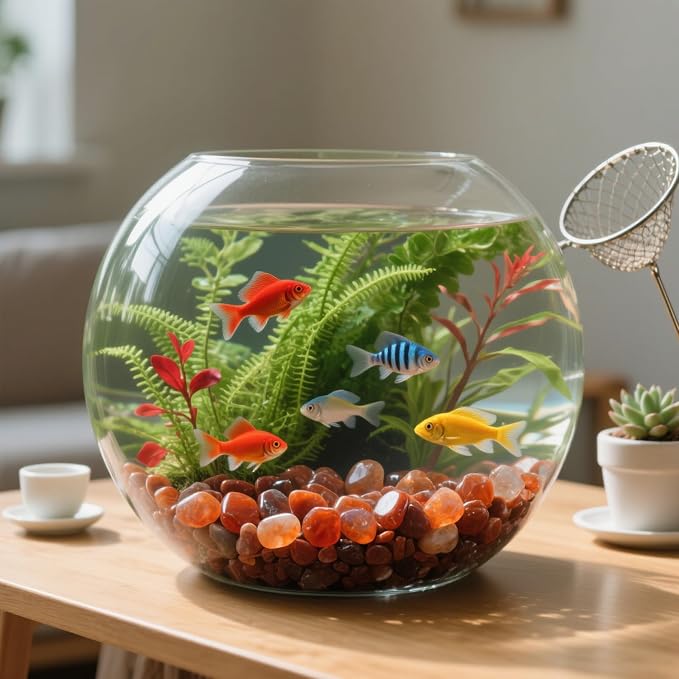 0.96LB Natural Pebbles Vase Filler Fish Tank Gravel Aquarium Decorative Crushed Stones Succulent Rocks Bulk Polished Irregular Shaped - Red