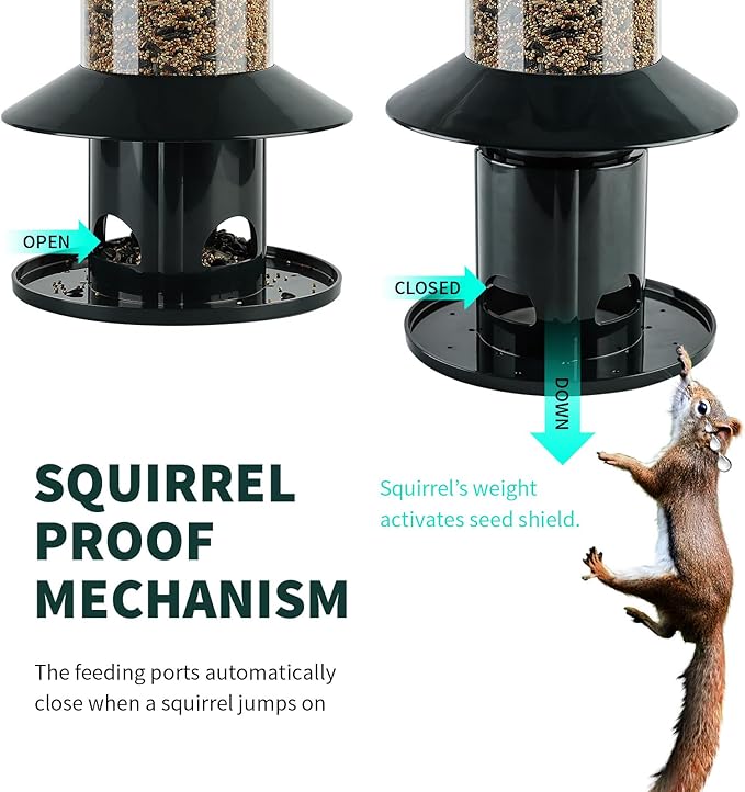 Squirrel-Proof Bird Feeder for Outdoor Wild Bird