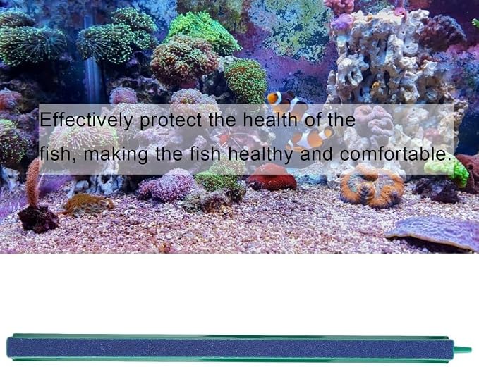 Green Air Stone Bar Fine Bubble Diffuser for Aquarium Air Pump Even Oxygenation and Heat Dissipation(30CM)
