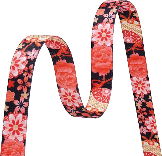 Mihqy Dog Collar with Bohemia Floral Tribal Geometric Patterns - Soft Ethnic Style Collar Adjustable for Small Medium Large Dogs(Red Flower A,M)