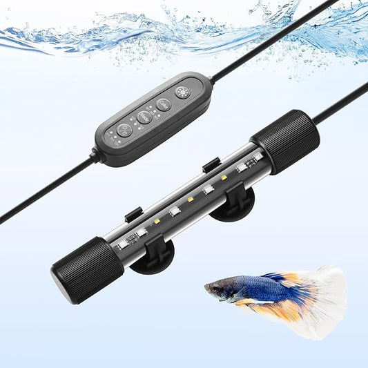 FEDOUR 7in Submersible Aquarium LED Light, 24/7 Mode Aquarium Lights with Full Spectrum RGBW LEDs, IP68 Waterproof Fish Tank Light with Dimming, Timming and Color Adjustable