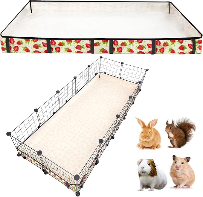 Guinea Pig Cage Liner，Washable Waterproof Oxford Cloth Cage Liners for Small Animals,Hamster Chinchilla Hedgehog Rabbit and Other Small Animals Not Include Cage (28x70 inches)