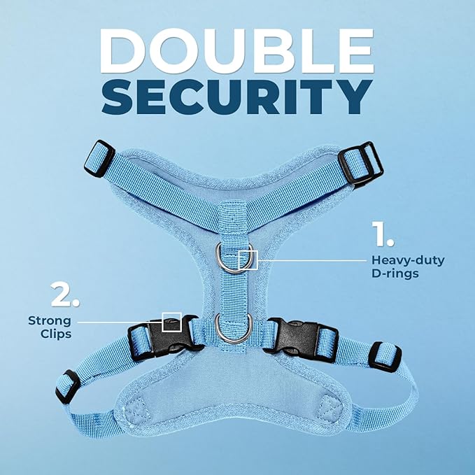 Voyager Step-in Pet Harness - All Weather Mesh, Adjustable Step in Harness for Cats and Dogs by Best Pet Supplies - Baby Blue, XS