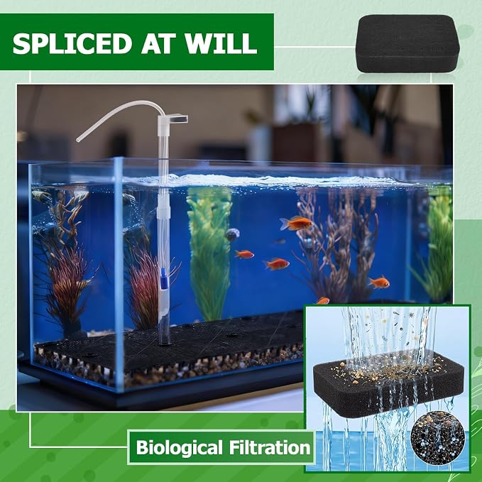 Sieral Under Gravel Aquarium Filter for 20-29 Gallon Tanks, 10 Pcs 5.7'' x 5.7'' Plates, Under Gravel System for Clean Water, with 2 Uplift Tube and 1 Filter Cotton, for Fish Tank Fresh and Saltwater