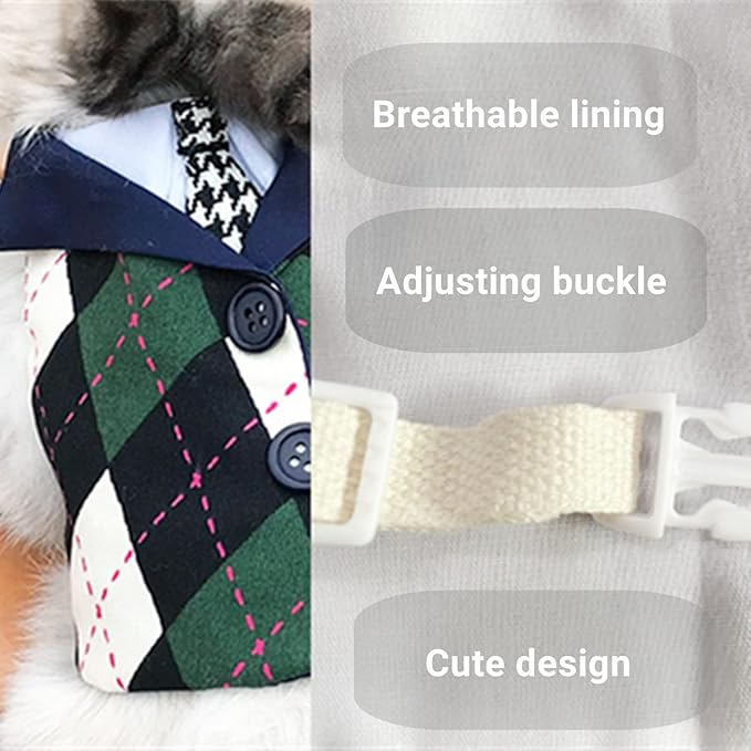 Bunny Harness and Leash,Adjustable Soft Guinea Pig Clothes Pet Rabbit Ferret Harness Costumes for Small Animals Dress