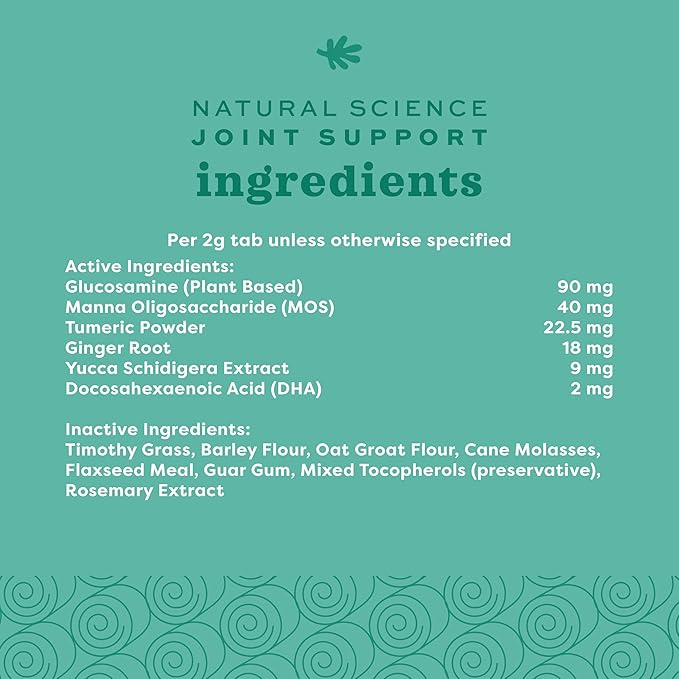 Oxbow Natural Science Joint Support, Anti Inflammatory Supplement for Rabbit & Guinea Pig, Oxbow Timothy Hay, Made with Glucosamine, Turmeric, & Yucca, Made in USA, 4.2 oz Bag
