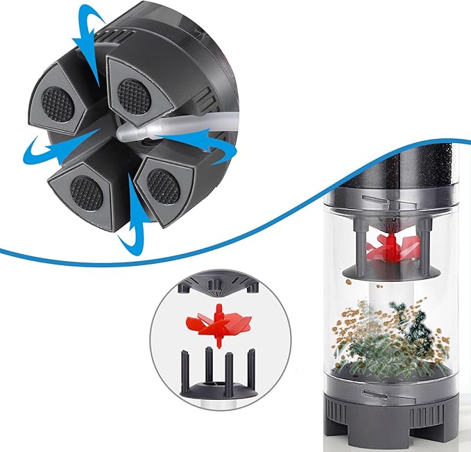 Carefree Fish Aquarium Sponge Bubble Filter with Fish Poops Collector Quiet for 8~20Gal Fish Tank for Saltwater and Freshwater(Not Include Air Pump)