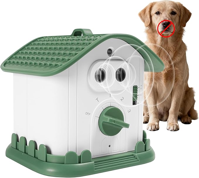 Adjustable Ultrasonic Dog Bark Deterrent Device with Smart Detection - Waterproof Pet Gentle Anti Barking Device for Dogs - Long-Range Indoor Outdoor Use - Portable Type-c Fast Charging