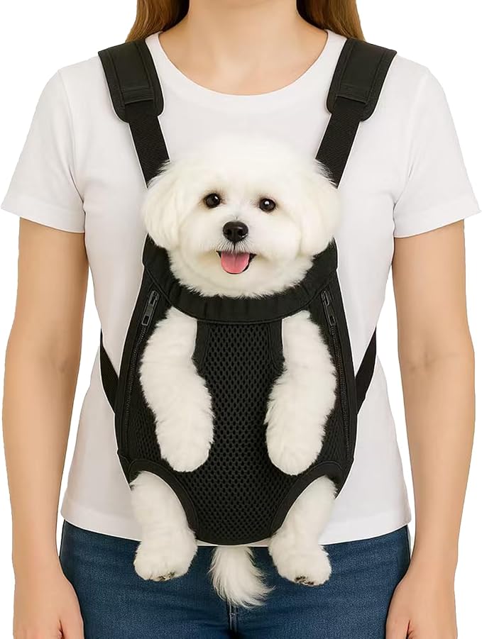 Mosago Dog Backpack Carrier, Adjustable Pet Front Carriers, Legs Out Carrying Sling Travel Bag for Small Medium Dogs 7-11 Lbs, Soft Wearable Puppy Chest Carry Backpacks for Walking/Hiking/Camping