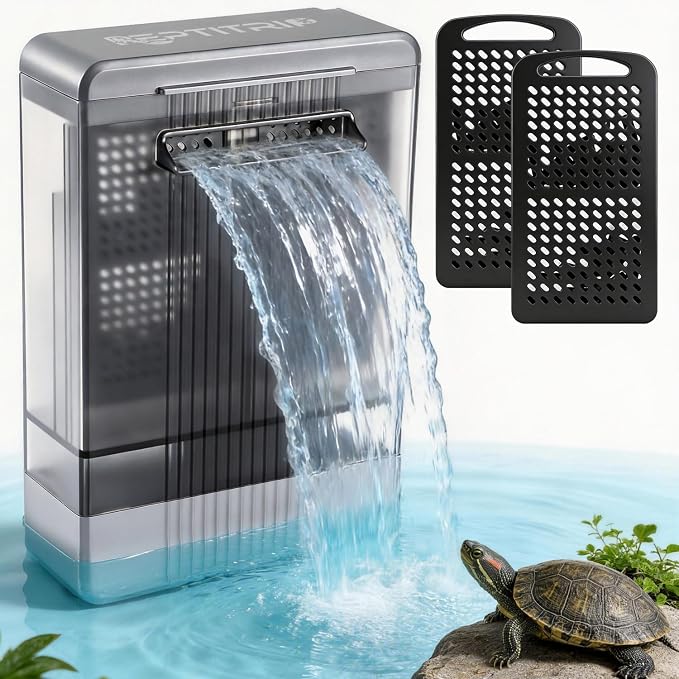Aquarium Filter with U-V Light, Internal Fish Tank Filter for Up to 40 Gallon, Turtle Tank Filter Bio-Filtration, Ultra-Silent, and Green Water Clean