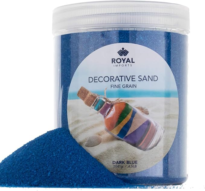Royal Imports Decorative Beach Sand for Vase Filler, Wedding, Home Decor, Arts & Crafts, Fire Pit, Fireplace, Pet Tank Habitat - 4.5 LBS, Dark Blue