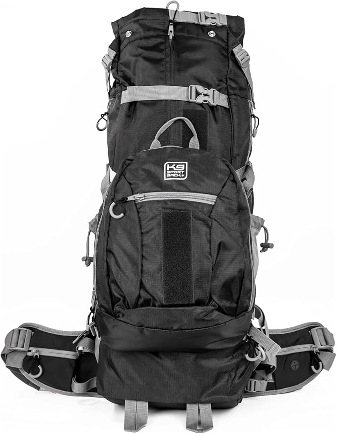 K9 Sport Sack Kolossus - XXL, Black - The Big Dog Backpack - Ideal for Dogs 26-29” Long - Fully Adjustable Pet Carrier - Doubles as a Professional-Grade 60L Hiking Pack
