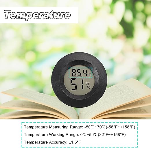Hygrometer Thermometer Digital Humidity Meter 4 Pack | Mini Size,℉/℃ Conversion Indoor/Outdoor Humidity Monitor Reptile Thermometer For Greenhouse Garden Cellar