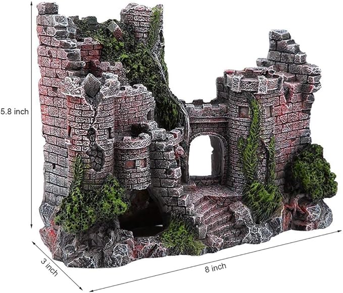 Large Fish Tank Decorations Castle Aquarium Decorations Large Resin Coral Castle Ornaments Fish House Breed Tank Decor for Marine Betta Fish Tank Landscape