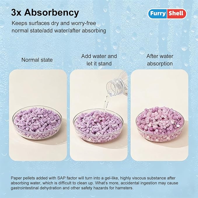 Natural Paper Pellet Bedding for Small Animals - Super Absorbent Odor Control Rabbit Litter, Hamster Bedding, Guinea Pig Cage Liners, Dust-Free(2.2lb) (Orange)