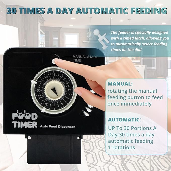 Automatic Fish Feeder for Aquarium, Auto Feeder Aquarium Tank,Up to 30 Feedings A Day,with Food Containers 150 ML Capacity, Fish Feeding Ring, Suitable for Fish Tank, Big Aquariums