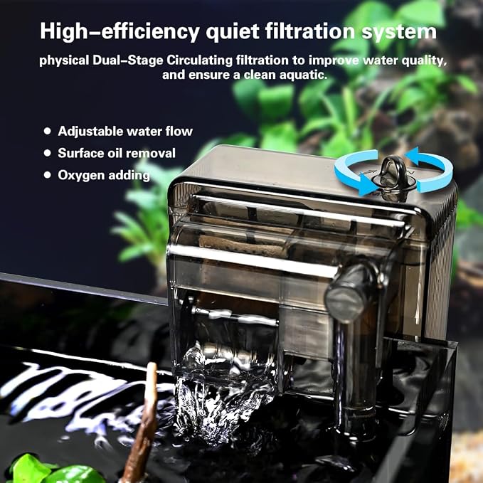 2.8 Gallon Glass Fish Tank,Small Fish Tank with Light and Filter | Aquarium Starter Kit,Nano Shrimp Aquarium for Small Fish, Shrimp,or Betta,Desktop Corner