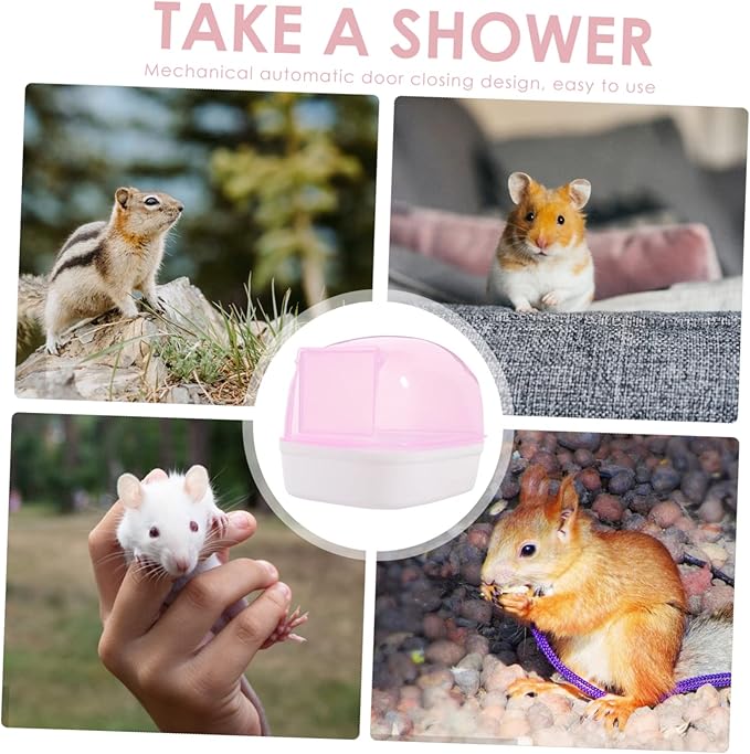 UPKOCH 2pcs Automatic Door Opening Hamster Bath Box Plastic Hamster Tub Household Container Pet Accessory