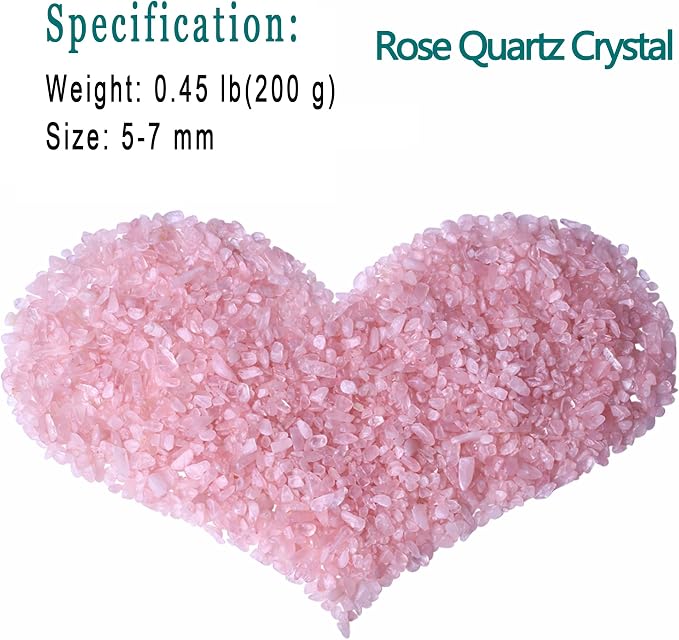Natural Rose Quartz Crystal Quartz Rocks Chips Vase Filler Rocks for Succulent Plant Small Fish Tank Aquarium Gravel Decorative Pebbles Stones(200 gram)