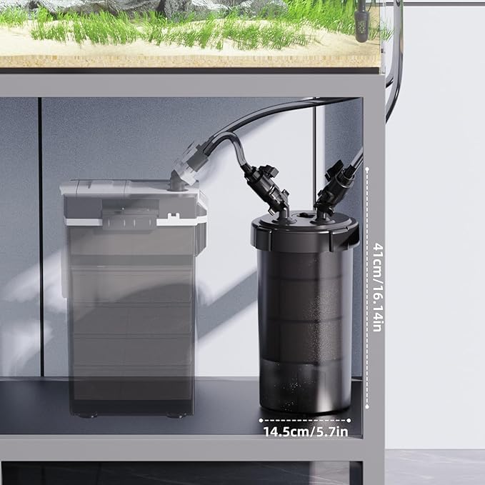AQUASMITH Non-Powered Prefilter Canister Filters for Aquarium,Self-Cleaning Aquarium Filter,Forms Synergistic Filtration System with Main Canister Filter,Extends Main Filter Maintenance