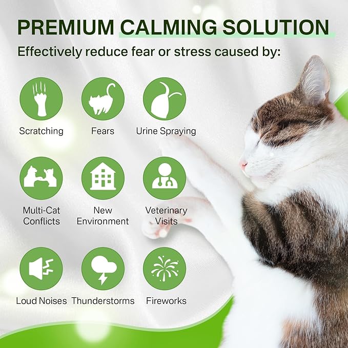 puyrzoe Cat Calming Diffuser with Timing Function, 3-in-1 Cat Pheromones Calming Diffuser Kit, 60-Day Anxiety Relief, Stress Relaxation Cat Pheromone Diffuser for All Cats (1 Diffuser + 2 Refills)